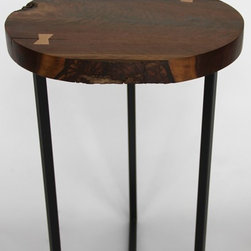 Live Edge Round End Table in Walnut - Plant Stands And Telephone Tables