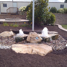bubble rock water feature