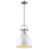 Duncan Mini Pendant With Rod, Pewter, Pewter And White