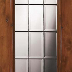 Slab Patio Single Door 96 Wood Alder Patio 1 Panel 3/4 Lite Glass - Patio Doors