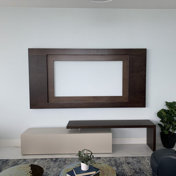 Modern Wood TV Frame – Custom Maple Elegance