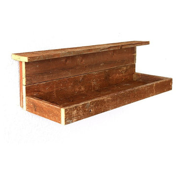 BarnwoodUSA Rustic Wooden Floating Shelf, 100% Reclaimed Wood, Brown