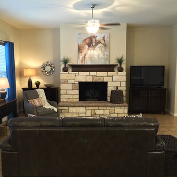 AFTER - LIVING AREA (New recliner to be added to right of couch upon delivery fr