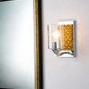 Arcadia 1 Light Bath Vanity Light in Polished Chrome with Gold Accents