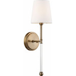 Nuvo Lighting - Nuvo Lighting 60/6687 Olmsted - 1 Light Wall Sconce - Olmsted; 1 Light; Wall Sconce; Burnished Brass FinOlmsted 1 Light Wall Burnished Brass/WhitUL: Suitable for damp locations Energy Star Qualified: n/a ADA Certified: n/a  *Number of Lights: Lamp: 1-*Wattage:60w Type B Candelabra Base bulb(s) *Bulb Included:No *Bulb Type:Type B Candelabra Base *Finish Type:Burnished Brass/White