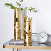 Contemporary Gold Aluminum Metal Vase Set 27972