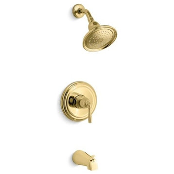 Kohler Devonshire Bath/Shower Trim Set w/ Npt Spout, Vibrant Polished Brass