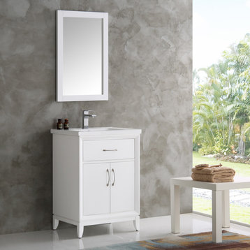 Fresca Cambridge 24" White Traditional Bathroom Vanity With Mirror