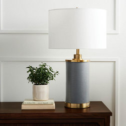 Tatum Leather Round Table Lamp - Tischleuchten