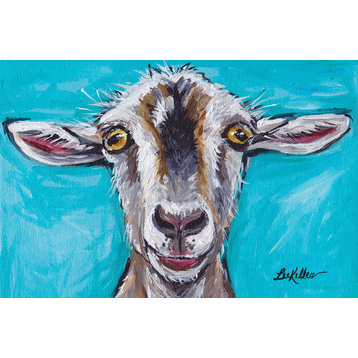 "Gizmo Goat" Painting Print, Wrapped Canvas, 12"x8"
