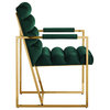 Inspired Home Maddyn Dining Chair, Velvet Hunter Green/Gold