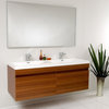 56.5" Modern Bathroom Vanity, Teak, FFT1041BN