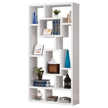 Bowery Hill Casual Bookcase in White