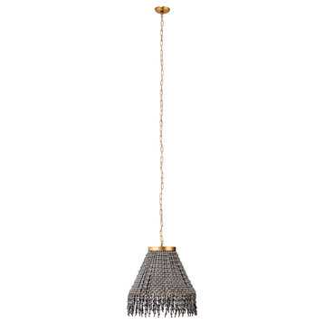 Jamie Young Antique Gray Angelou Beaded Cone Chandelier 5ANGE-CHGR