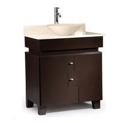 DVontz D'Vontz 30" All Wood Puzzle Cut 2 Door Cabinet with Feet - Bathroom Vanities And Sink Consoles
