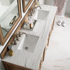 Bristol 72" Double Vanity, Whitewashed Walnut, Arctic Fall Solid Surface Top
