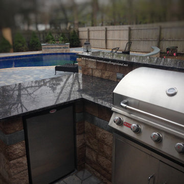 Cambridge Pavers Montauk Blue Ledgestone Pool Patio - Miller Place, NY 11764