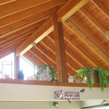 The nearest post in the photo was the exterior wall of the orginal screen porch.