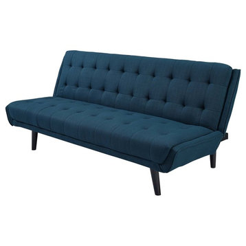 Modern Contemporary Urban Living Tufted Sofa Bed, Navy Blue