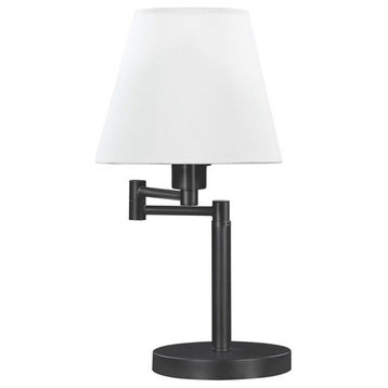 Pemberly Row Metal Rotatable Frame Table Lamp Off White and Matte Black