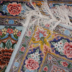 Silk and wool Persian Isfahan rug - Floor Rugs