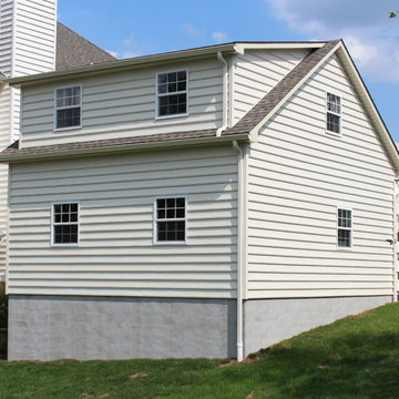 20'x24' Beaded Vinyl Two Story Garage - rear view with shed dormer