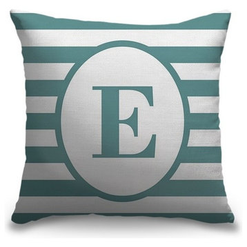 "Letter E - Striped Oval" Pillow 20"x20"