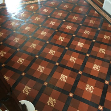 Recently Uncovered Victorian Tiled Hallway Restored to New in Warminster