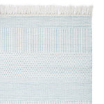 Company C - Somner 2'6x8 Aqua - Weather or not...hand-woven in soft multi-dimensional stripes, this rug works flawlessly in spaces indoors or out. The 100% polyester yarns are made from recycled plastic bottles and rendered in beautiful heathered shades. Durability and weather-resistance make Somner an excellent choice for high traffic areas. Easily spot cleaned (it can even be hosed down!) All sizes are finished with 1" fringe. Colors: Spring Green, Aqua, Blue and Charcoal. Made in India.