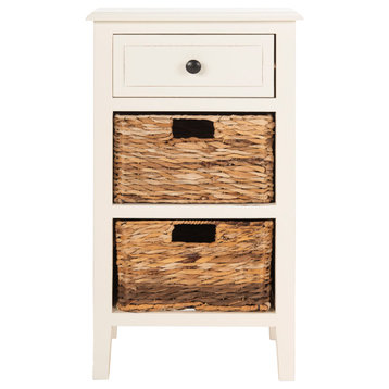 Safavieh Everly Drawer Side Table, Distressed White