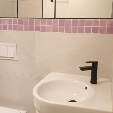 Duschbad | Mini mit begehbarer Dusche und Einbauspiegelschrank