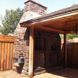 Stone Fireplace, Sink, waterfall, pizza oven, BBQ, etc... - Outdoor Fireplaces