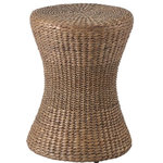 Universal Furniture - Universal Furniture Modern Farmhouse Seaton Stool - Add texture to spaces with the Seaton Stool, showcasing an hourglass silhouette and built with a natural woven water hyacinth and abaca rope band detailing.