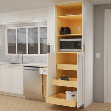 StorageCraft: Elevating Modern Kitchens with Transitional Flair