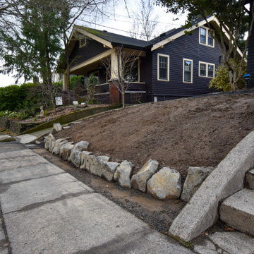 Basalt Wall, Flagstone Walkway and Steps