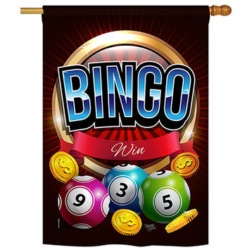 Bingo Win Interests Hobbies Vertical 28"x40" Double Sided Flag, 28"x 40"x 0.1"