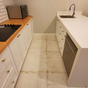 After Construction Deep Cleaning to Remove Dywall Dust Soil and Wood Chips Locat