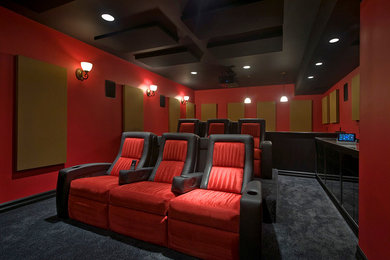 Modern home theatre in Seattle.