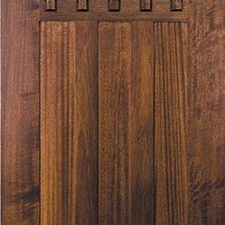Slab Entry Single Door 80 Mahogany Craftsman 3 Panel 6 Lite TDL Glass - Front Doors