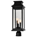 CWI Lighting - Milford 3 Light Outdoor Black Lantern Head - With the timeless silhouette of the Milford 3 Light Outdoor Black Long Lantern Head, it's a no-fail choice for an attractive source of illumination for your exterior. This light fixture features a black metal frame with clear glass panes. Whether placed in your garden, lawn, pathway, or driveway, this lantern will breathe new life to a mundane space.  Feel confident with your purchase and rest assured. This fixture comes with a one year warranty against manufacturers defects to give you peace of mind that your product will be in perfect condition.