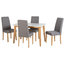Seconique Rimini Dining Set, Oak and White and 4 Grey Fabric Chairs