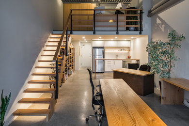 Inspiration for a modern floating staircase remodel in Vancouver