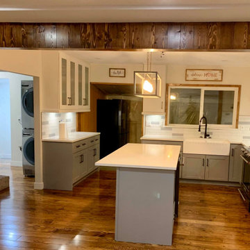 Farmhouse Kitchen with Grey Base and White Uppers