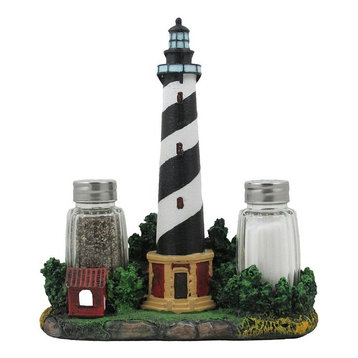 Nautical Cape Hatteras Lighthouse Glass Salt and Pepper Shaker 3-Piece Set