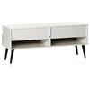 SONOROUS VL-1200 Modern Wood TV Stand With Wood Legs for TVs up to 65", White Ca