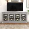 Calidia 68.2" Stone Wide TV Stand Fits TV's up to 75", Dusty Gray Oak With Gray Stone