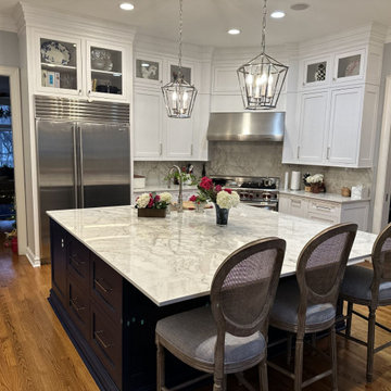 Classic White Crown Molding Kitchen. Alexandria, Virginia
