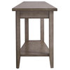 Leick Home 10502-GR Laurent Recliner Wood Wedge Table with Shelf in Smoke Gray
