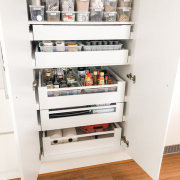 Pantry Drawers Online fit-out by Sydney designer Lizzie, of 'Interiors By Lizzie