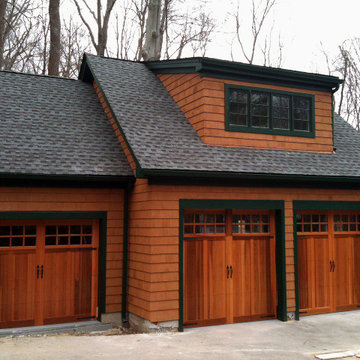 Cedar Wood Carriage House Overlay Garage Doors
